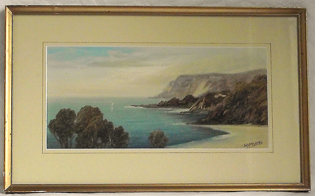 Watercolour of the Cliffs at Lynmouth by John Shapland