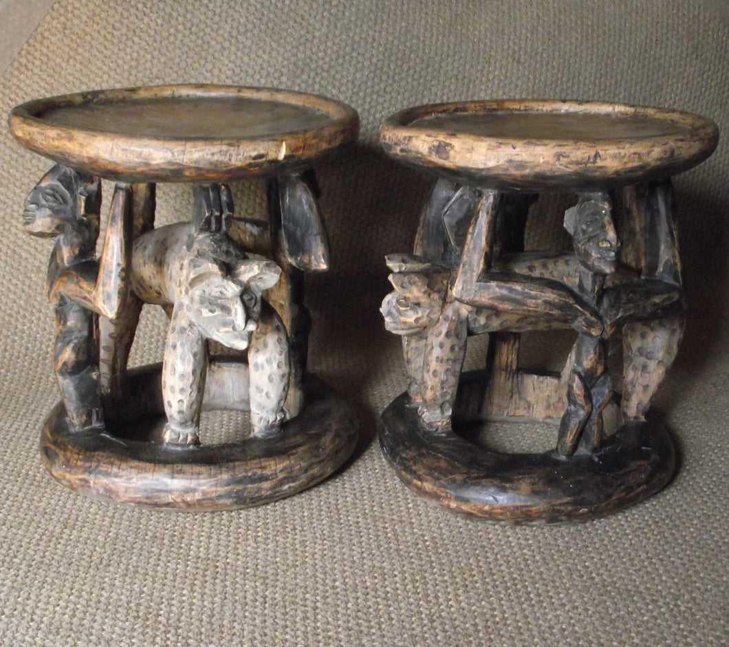Pair of African Foot Stools